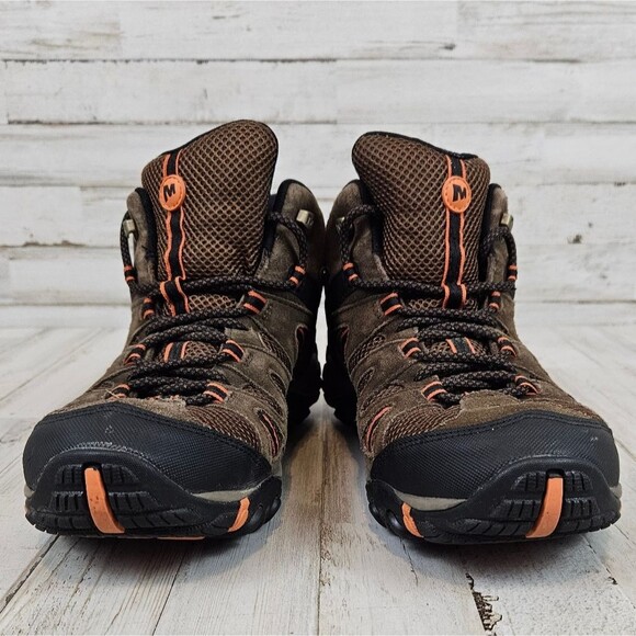 Merrell Men’s Deverta Mid Hiking Boots Shoes Brown Waterproof size 9 - Picture 2 of 9